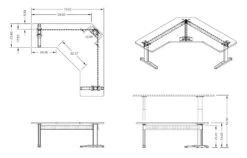 L-Shape Sit-to-Stand Desk - Varitask XR Series -Cheap Ugoburo Store 5300sl