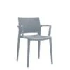 Bakhita 6750 - Stackable Plastic Chair -Cheap Ugoburo Store bakhitagrey6750angle