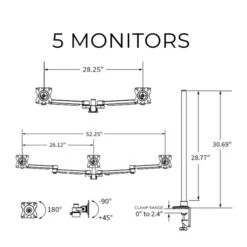 Configurable Monitor Stand - 1 To 6 Monitors - Conform -Cheap Ugoburo Store conform 5 screen 1