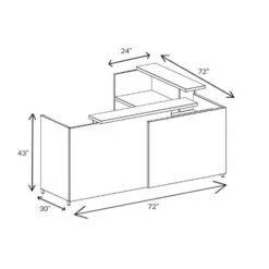 Quad - L Shape Reception Desk -Cheap Ugoburo Store mesures finales