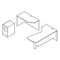 ZIRA ZL-22 - Computer L Shape Desk -Cheap Ugoburo Store zl 22 axo 3d