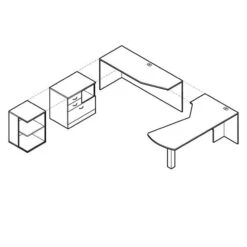 ZIRA ZL-7 - Computer U Shape Desk -Cheap Ugoburo Store zl 7 axo 3d